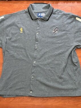 VINTAGE Starter NBA Bullets Polo Button-Up Shirt
